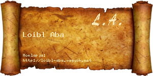 Loibl Aba névjegykártya